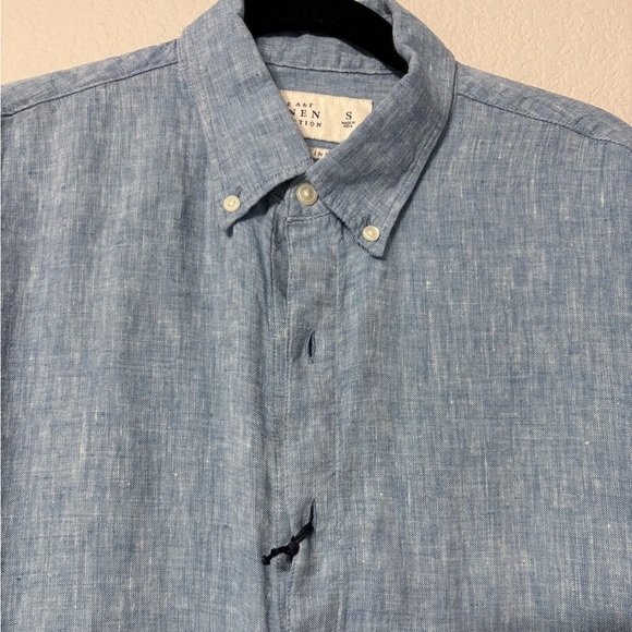 Men’s Abercrombie & Fitch Light Blue Linen Button Down. Long Sleeve. Office - Picture 10 of 11